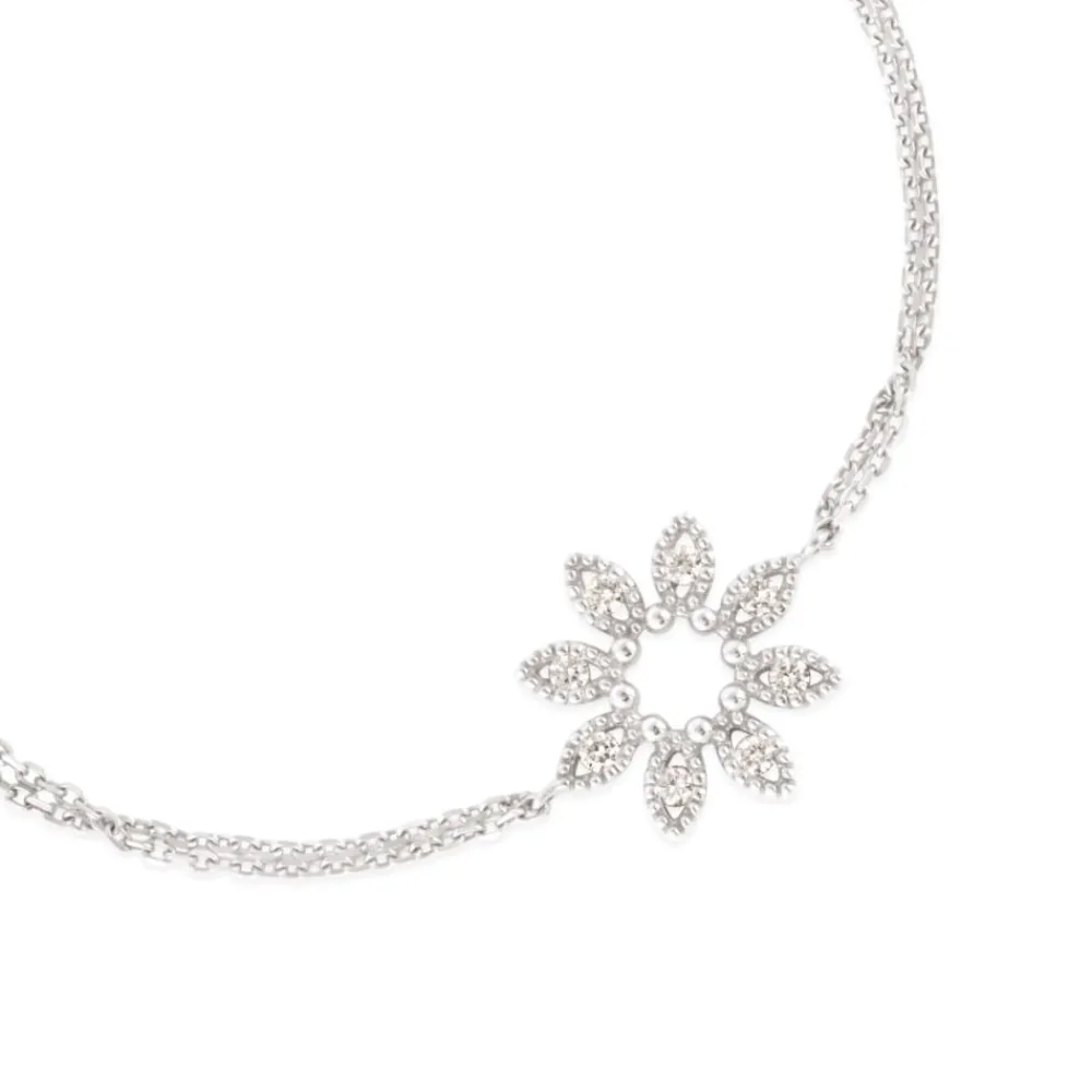 Dinny Hall 14K Diamond Jasmine Flower Wristlet