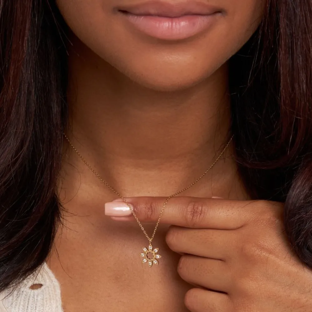Dinny Hall 14K Diamond Jasmine Flower Pendant