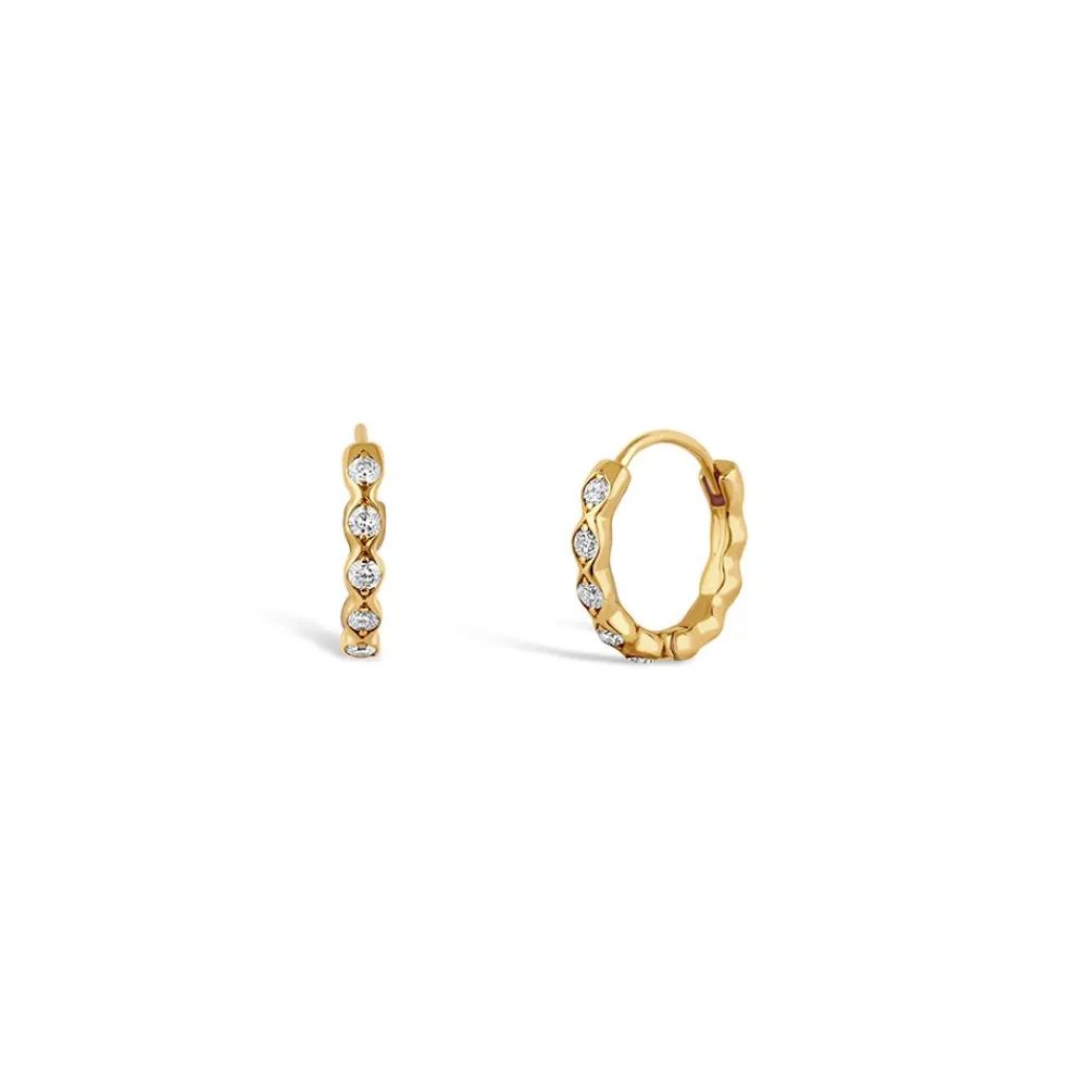 Dinny Hall 14K Diamond Rosemary Huggie Hoops