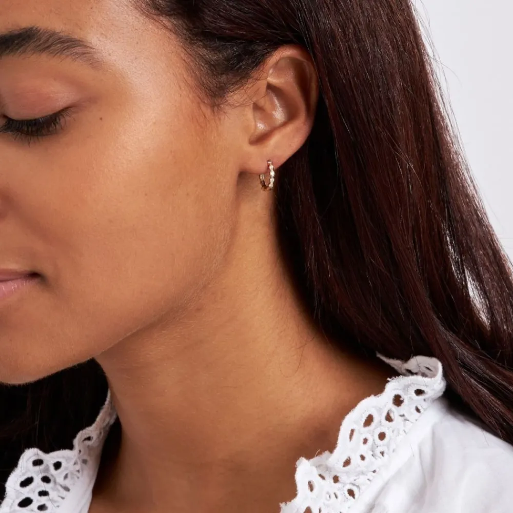Dinny Hall 14K Diamond Rosemary Huggie Hoops