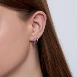 Dinny Hall 14K Diamond Rosemary Huggie Hoops