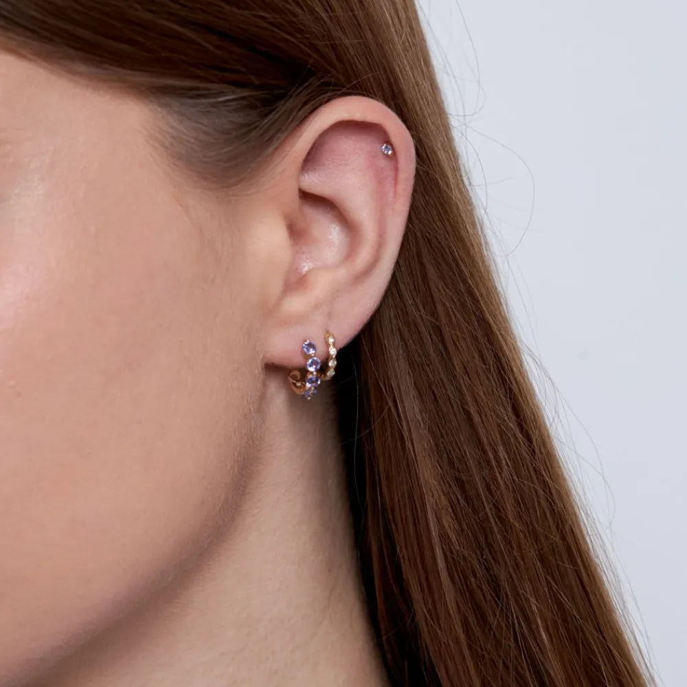 Dinny Hall 14K Diamond Rosemary Huggie Hoops