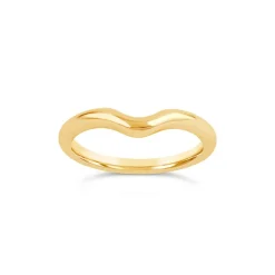 Dinny Hall 18K Gold Lily Solitaire Curve Wedding Band