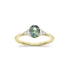 Dinny Hall Katie 18K Fine Green Spruce Sapphire & Diamond Ring