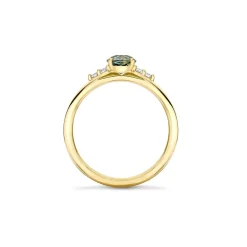 Dinny Hall Katie 18K Fine Green Spruce Sapphire & Diamond Ring