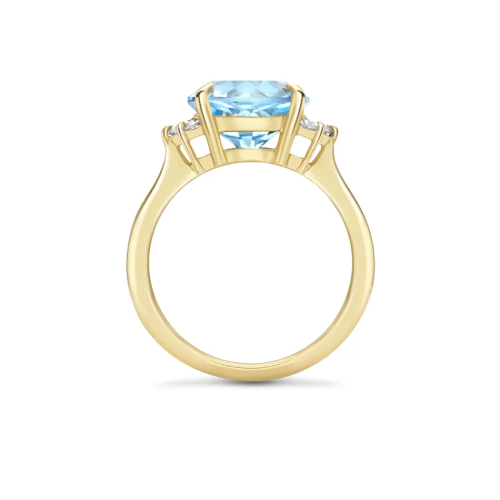 Dinny Hall Krista 18K Fine Aquamarine And Brilliant Cut Diamond Ring