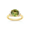 Dinny Hall Krista 18K Fine Lime Green Tourmaline & Brilliant Cut Diamond Ring