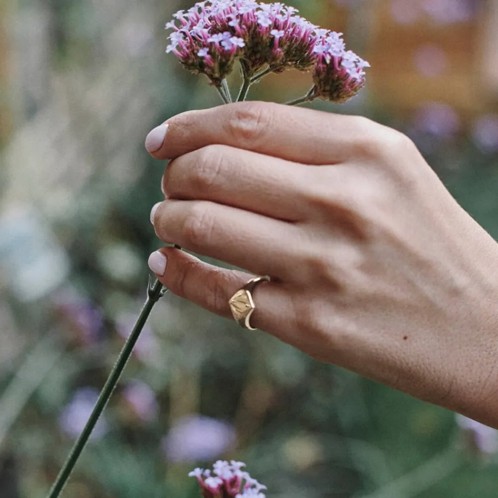 Dinny Hall Lotus Solid Gold Signet Pinky Ring