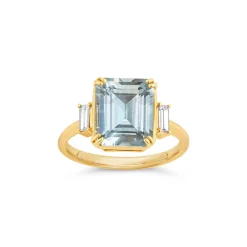 Dinny Hall Mae West 18K Fine Aquamarine & Diamond Ring