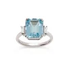 Dinny Hall Mae West 18K Fine Aquamarine & Diamond Ring