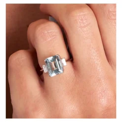 Dinny Hall Mae West 18K Fine Aquamarine & Diamond Ring