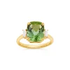 Dinny Hall Mae West 18K Gold Fine Mint Green Tourmaline & Diamond Ring