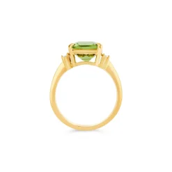 Dinny Hall Mae West 18K Gold Fine Mint Green Tourmaline & Diamond Ring