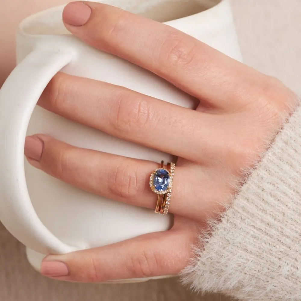 Dinny Hall Mia 18K Fine Cornflower Blue Sapphire & Diamond Ring