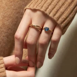 Dinny Hall Mia 18K Fine Navy Blue Sapphire & Diamond Ring