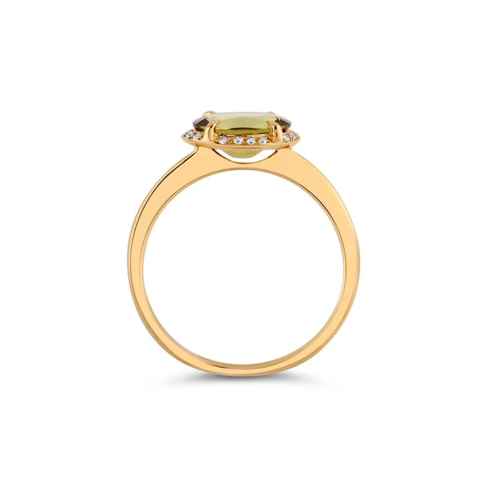 Dinny Hall Mia 18K Fine Olive Green Sapphire & Brilliant Cut Diamond Ring