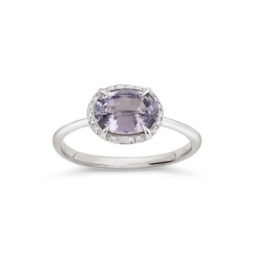 Dinny Hall Mia 18K Fine Pale Mauve Sapphire & Diamond Ring