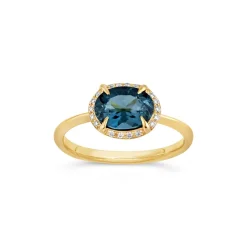 Dinny Hall Mia 18K Fine Vivid Teal Tourmaline & Diamond Ring