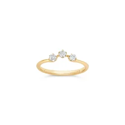 Dinny Hall Mini Curve Recycled Gold Diamond Pinky Ring
