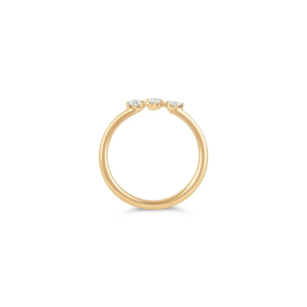 Dinny Hall Mini Curve Recycled Gold Diamond Pinky Ring