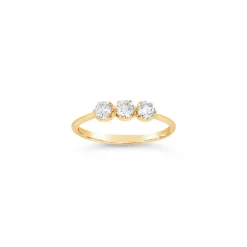 Dinny Hall Mini Ellie Trio Recycled Gold Diamond Pinky Ring
