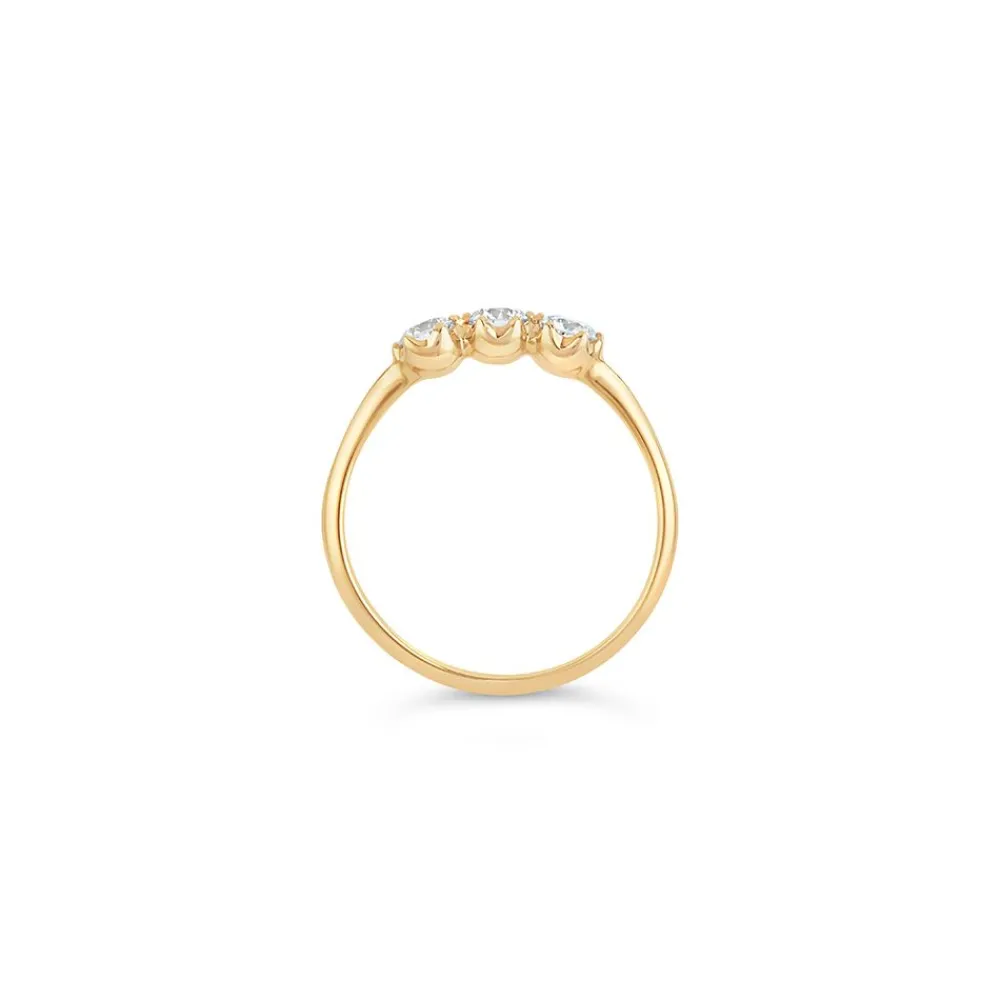 Dinny Hall Mini Ellie Trio Recycled Gold Diamond Pinky Ring