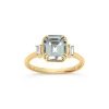 Dinny Hall Mini Mae West 18K Fine Aquamarine & Diamond Ring