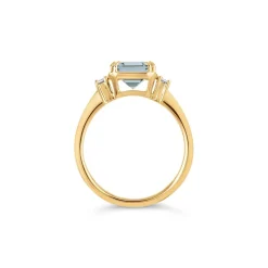 Dinny Hall Mini Mae West 18K Fine Aquamarine & Diamond Ring