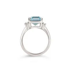 Dinny Hall Mini Mae West 18K Fine Aquamarine & Diamond Ring
