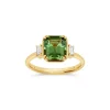 Dinny Hall Mini Mae West 18K Fine Lime Green Tourmaline & Diamond Ring