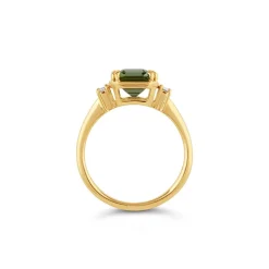 Dinny Hall Mini Mae West 18K Fine Lime Green Tourmaline & Diamond Ring