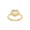 Dinny Hall Mini Mae West 18K Fine Natural White Sapphire & Diamond Ring