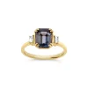 Dinny Hall Mini Mae West 18K Fine Periwinkle Blue Sapphire & Diamond Ring