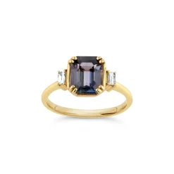 Dinny Hall Mini Mae West 18K Fine Periwinkle Blue Sapphire & Diamond Ring