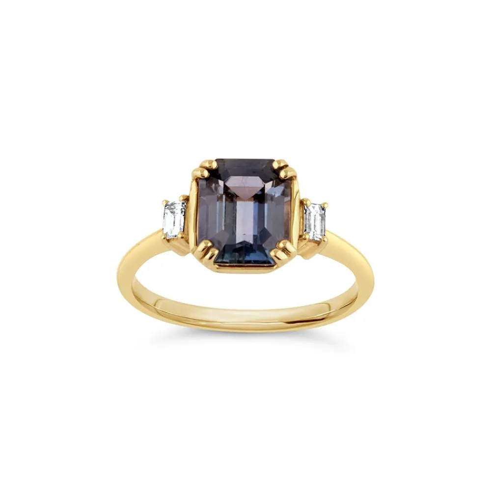 Dinny Hall Mini Mae West 18K Fine Periwinkle Blue Sapphire & Diamond Ring