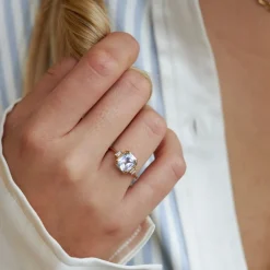Dinny Hall Mini Mae West 18K Fine Periwinkle Blue Sapphire & Diamond Ring