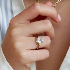 Dinny Hall Mini Mae West 18K Fine Periwinkle Blue Sapphire & Diamond Ring
