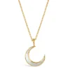 Dinny Hall Moon Charm Pendant With Inlaid Mother Of Pearl
