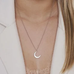 Dinny Hall Moon Charm Pendant With Inlaid Mother Of Pearl