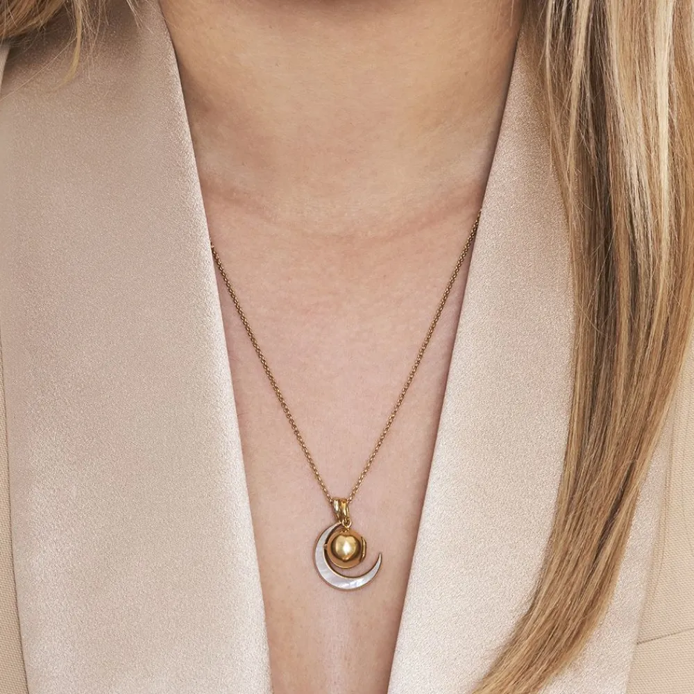 Dinny Hall My World Small Orb Locket & Moon Charm Pendant