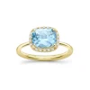 Dinny Hall Sheba Cushion 18K Fine Aquamarine & Diamond Ring