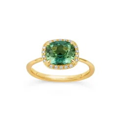 Dinny Hall Sheba Cushion 18K Fine Green Tourmaline & Diamond Ring