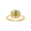 Dinny Hall Sheba Cushion 18K Fine Green Garnet & Diamond Ring