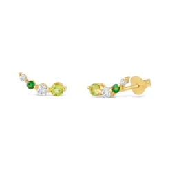 Dinny Hall Shuga Created Diamond & Gemstone Tapering Crawler Studs