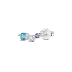 Dinny Hall Shuga Created Diamond & Gemstone Single Tapering Crawler Stud