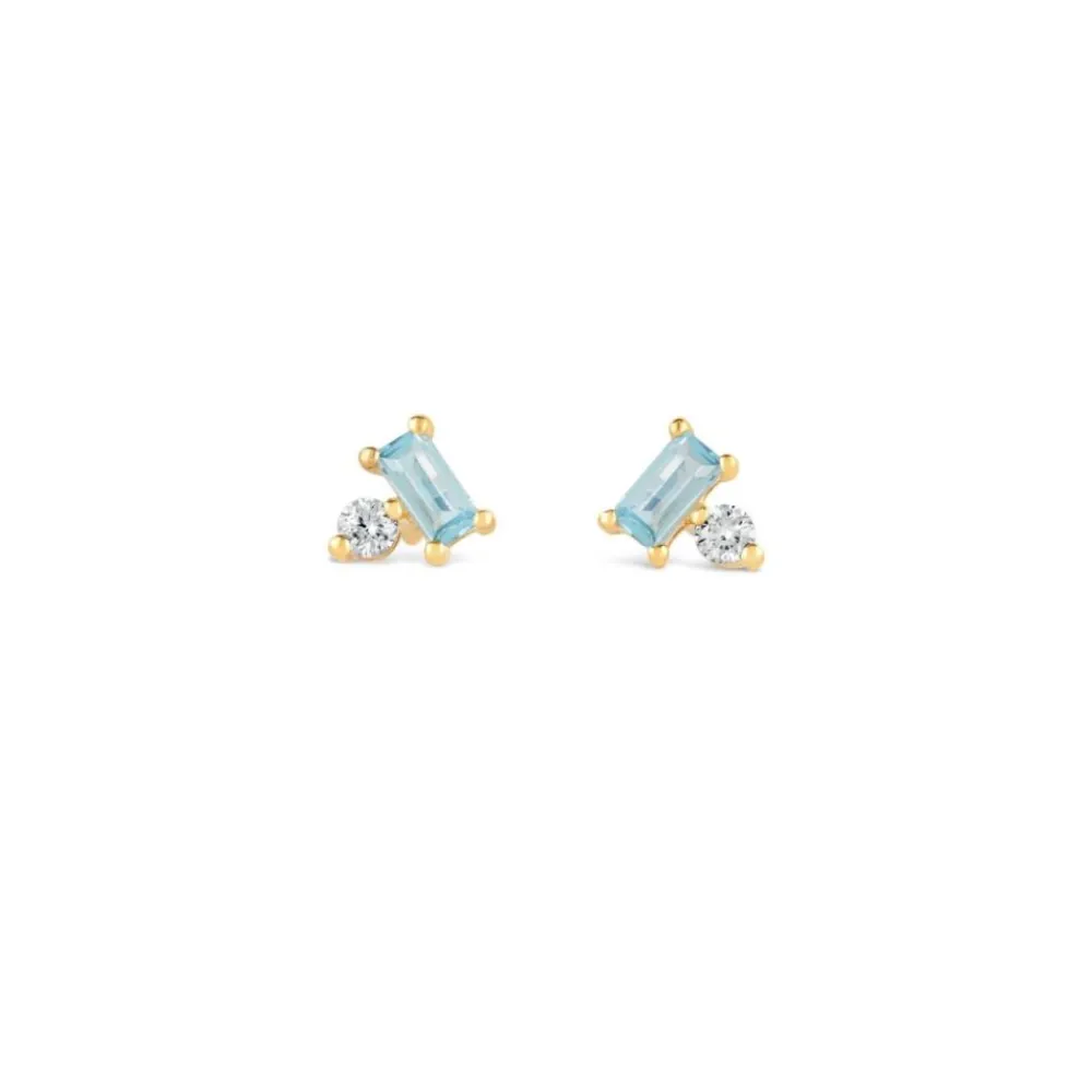 Dinny Hall Shuga Gemstone Baguette & Created Diamond Studs