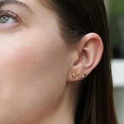 Dinny Hall Shuga Gemstone Baguette & Created Diamond Studs