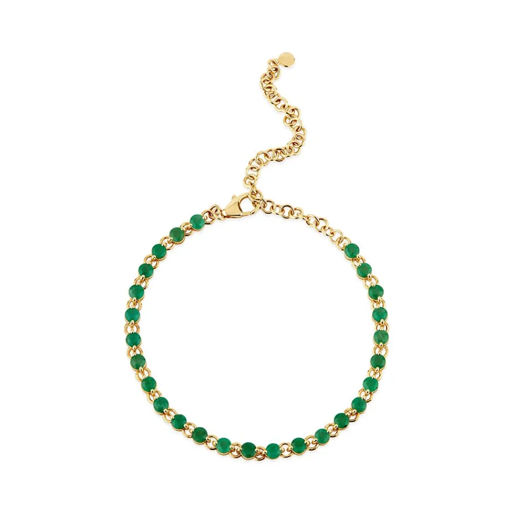 Dinny Hall Shuga 14K Gold Emerald Tennis Bracelet