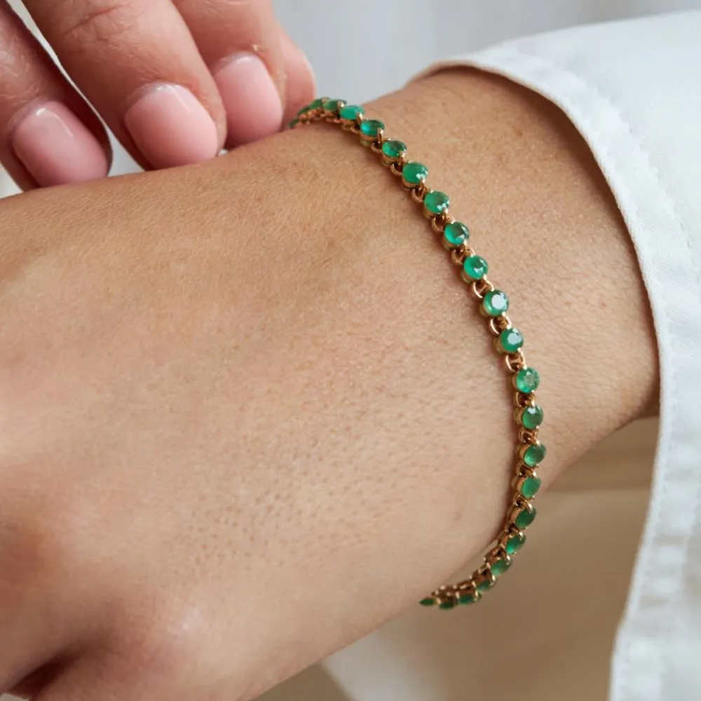 Dinny Hall Shuga 14K Gold Emerald Tennis Bracelet
