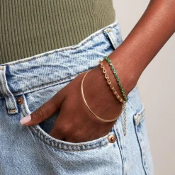 Dinny Hall Shuga 14K Gold Emerald Tennis Bracelet